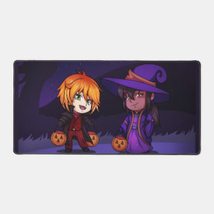 Halloween Hexe und Vampire Chibi Schreibtischunterlage