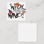 Halloween Hexe und Wein Mitteilungskarte (Vorne/Hinten)