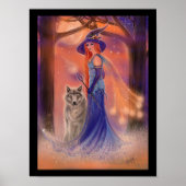 Halloween Hexe und Wolf von Renee Lavoie Poster (Vorne)