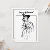 Halloween Hexe Vintag Illustration Karte (Vorderseite/Rückseite Beispiel)