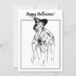 Halloween Hexe Vintag Illustration Karte