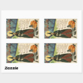 Halloween Hexe Vintag Rechteckiger Aufkleber (Blatt)