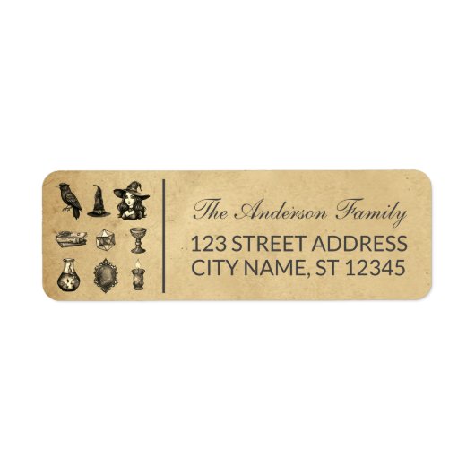 halloween Hexe Vintage Familienname (Vorne)