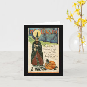 Halloween Hexe Vintage Karte
