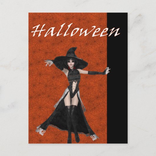 Halloween Hexe Web Bkgrd D3 Postkarten (Vorderseite)