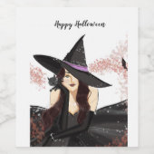 Halloween, Hexe Weinetikett (Einzelnes Label)