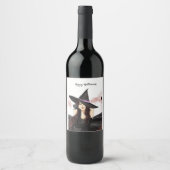 Halloween, Hexe Weinetikett (Vorderseite)