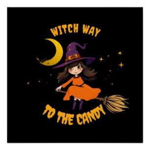 Halloween Hexe - Welcher Weg zur Candy Poster