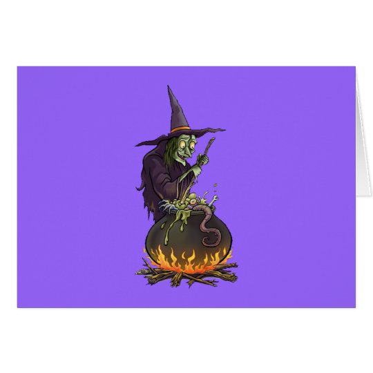 Halloween Hexe witch Karte