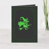 Halloween Hexe zaubern Karte (Vorderseite)