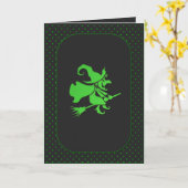 Halloween Hexe zaubern Karte (Gelbe Blume)