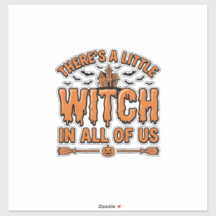 Halloween-Hexe-Zitat Vintage-Vektordesign_1 Aufkleber