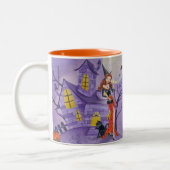 Halloween Hexe - Zwei-Tone-Tasse Zweifarbige Tasse (Links)