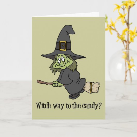 Halloween-Hexekarte Karte (Gelbe Blume)