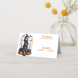 Halloween-Hexen-Baby-Party - Drillinge sind unterw Platzkarte