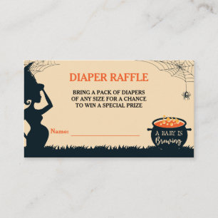 Halloween Hexen-Baby-Party-Windel-Raffle Begleitkarte