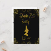 Halloween Hexen Ball Black Hat Society Einladung (Vorderseite/Rückseite Beispiel)