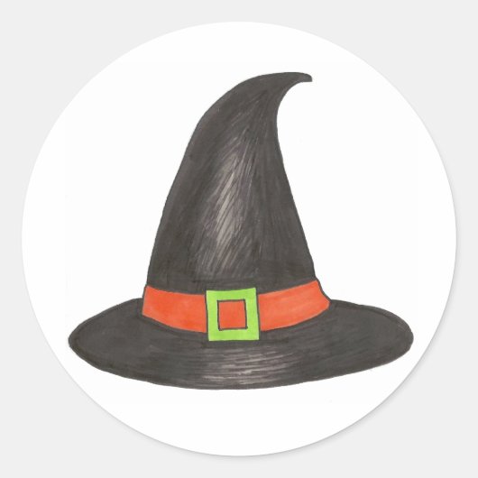 Halloween Hexen Black Hat Spuk House Runder Aufkleber (Vorderseite)