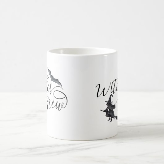 Halloween Hexen Brew Bat Handgeschriebene Kaffeetasse (Mittel)