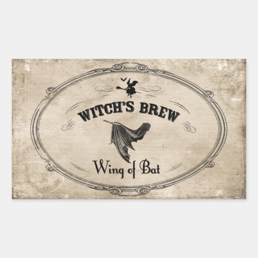 Halloween Hexen Brew Ingredient - Flügel des Flede Rechteckiger Aufkleber (Vorderseite)