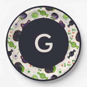 Halloween Hexen Brew Monogram Pappteller