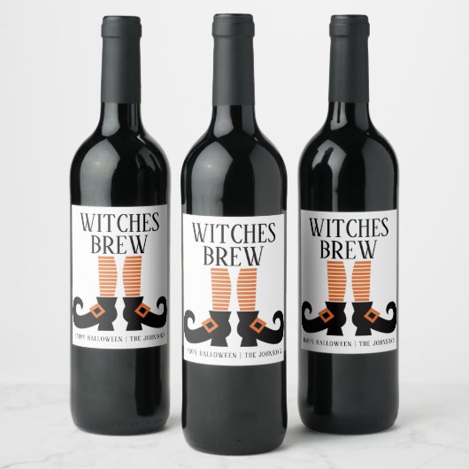 Halloween Hexen Brew Personalisiert Weinetikett (Flaschen)