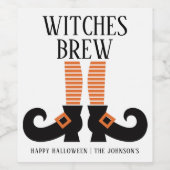 Halloween Hexen Brew Personalisiert Weinetikett (Einzelnes Label)