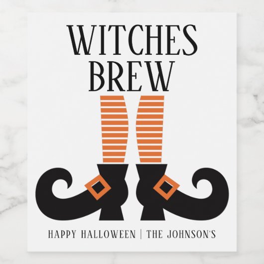 Halloween Hexen Brew Personalisiert Weinetikett (Einzelnes Label)