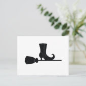 Halloween Hexen Broom Postkarte (Stehend Vorderseite)