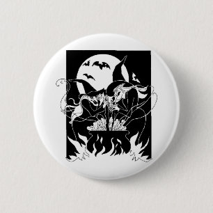 Halloween-Hexen Button