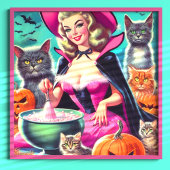 Halloween-Hexen-Button Poster