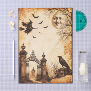 Halloween-Hexen-Collage im viktorianischen Stil FV Seidenpapier
