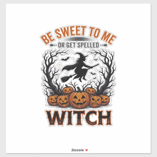 Halloween Hexen Design Sei Süß Oder Werde Verzaube Aufkleber (Blatt)