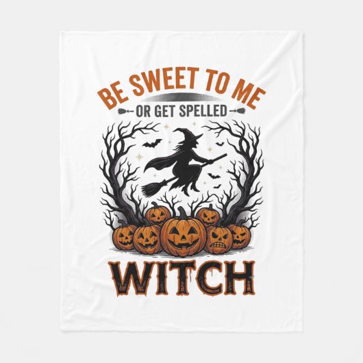 Halloween Hexen Design Sei Süß Oder Werde Verzaube Fleecedecke (Vorderseite)