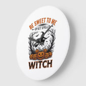 Halloween Hexen Design Sei Süß Oder Werde Verzaube Große Wanduhr (Winkel)