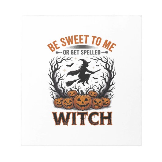 Halloween Hexen Design Sei Süß Oder Werde Verzaube Notizblock (Vorderseite)