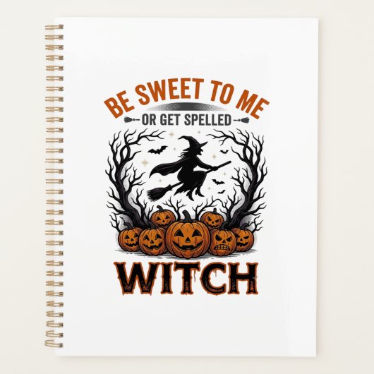 Halloween Hexen Design Sei Süß Oder Werde Verzaube Planer (Vorderseite)