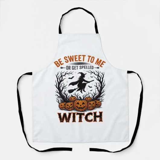 Halloween Hexen Design Sei Süß Oder Werde Verzaube Schürze (Vorderseite)