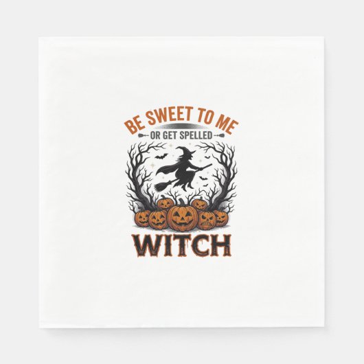 Halloween Hexen Design Sei Süß Oder Werde Verzaube Serviette (Vorderseite)