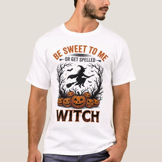 Halloween Hexen Design Sei Süß Oder Werde Verzaube T-Shirt (Vorderseite)