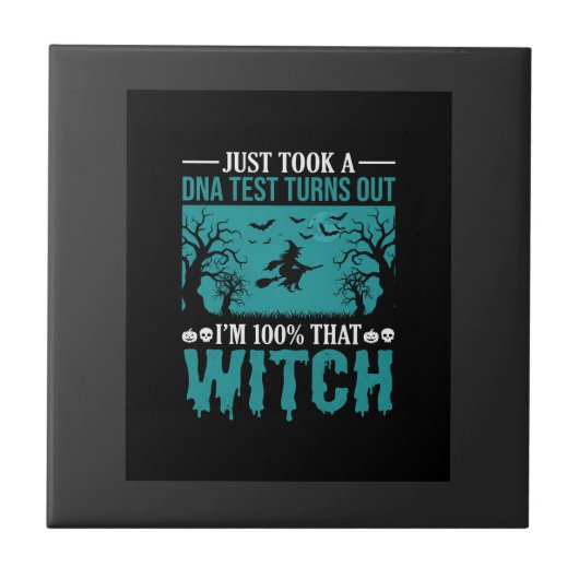 Halloween Hexen DNA-Test-Design Fliese (Vorderseite)