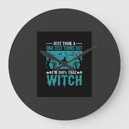 Halloween Hexen DNA-Test-Design Große Wanduhr (Vorderseite)