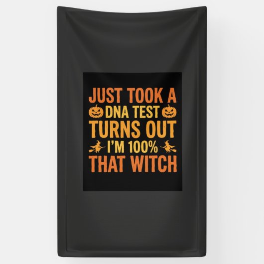 Halloween Hexen DNA-Test Lustiges Design Banner (Vertikal)