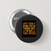 Halloween-Hexen-DNA-Test Lustiges Design Button (Vorne & Hinten)
