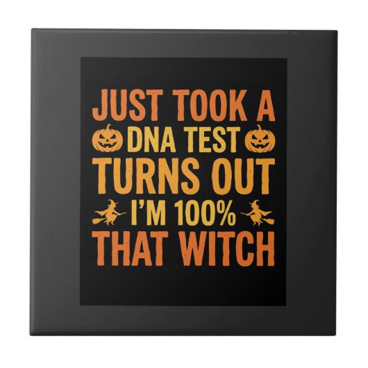 Halloween Hexen DNA-Test Lustiges Design Fliese (Vorderseite)