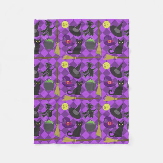 Halloween Hexen Fleecedecke (Vorderseite)