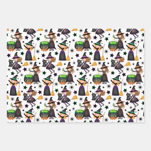 Halloween Hexen Geschenkpapier Set (Vorderseite)