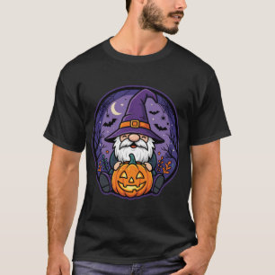 Halloween Hexen Gnom Kürbis Nacht Design T-Shirt