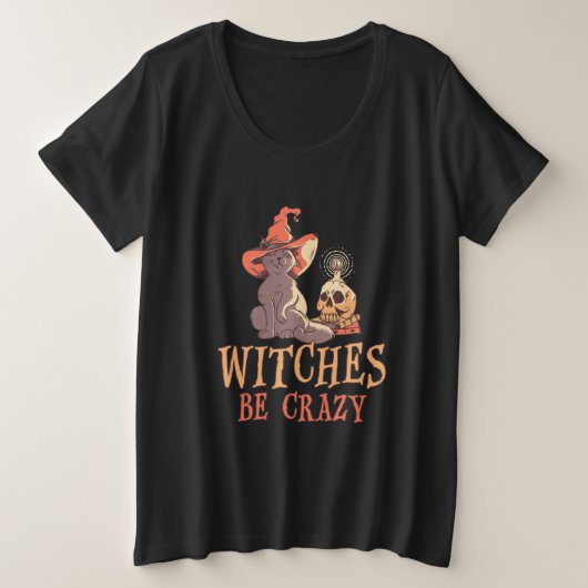 Halloween Hexen Große Größe T-Shirt (Design vorne)