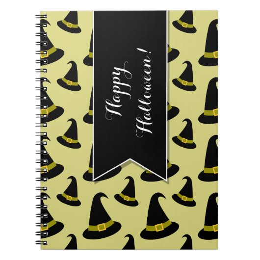 Halloween Hexen Hat Muster angepasstes Notebook Notizblock (Vorderseite)